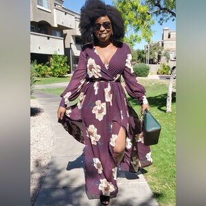 Fashion nova plum maxi dress